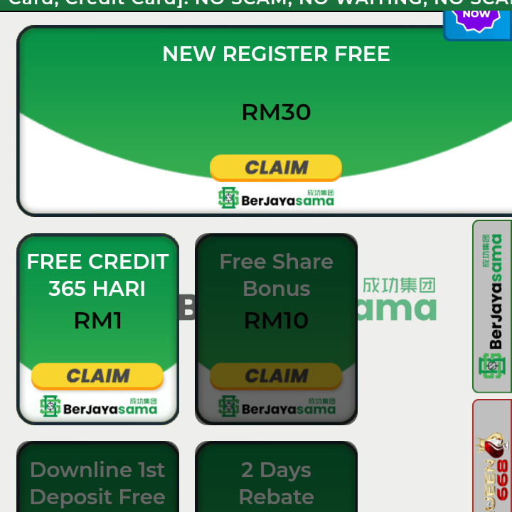 BERJAYASAMA88 REGISTER FREE RM30 HOT!!