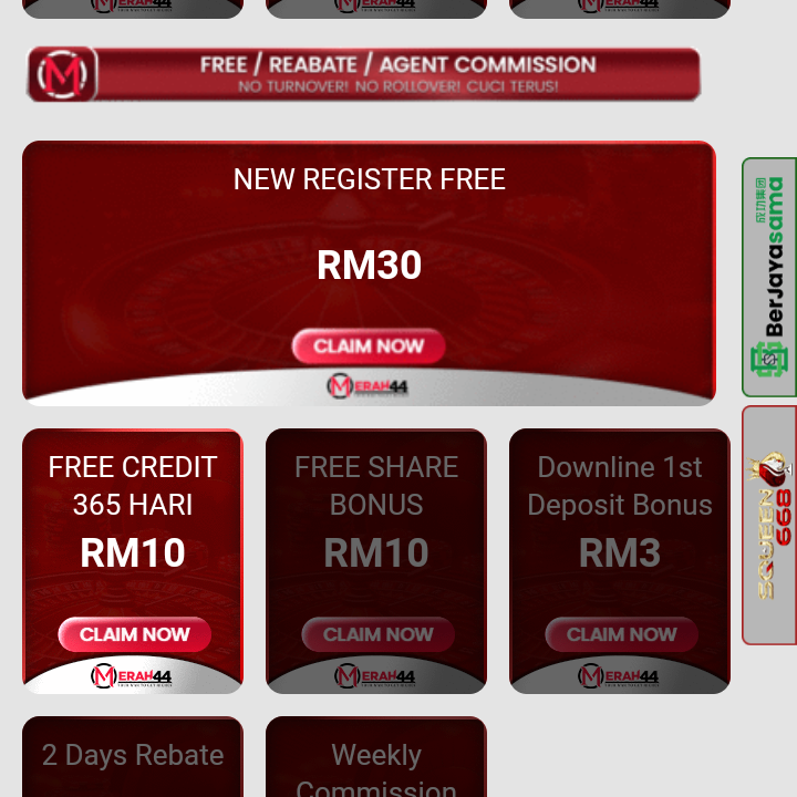 💸Percuma RM30,Tajaan(MERAH44👑)