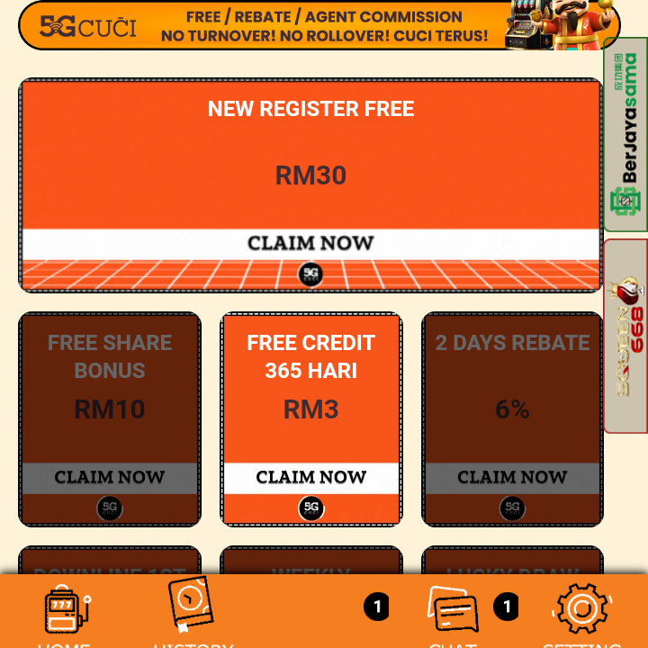 💸Peruma RM30,Tajaan(👑5GCUCI)