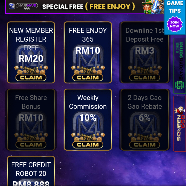 💸Percuma RM20, Tajaan(👑MARIMARI444)