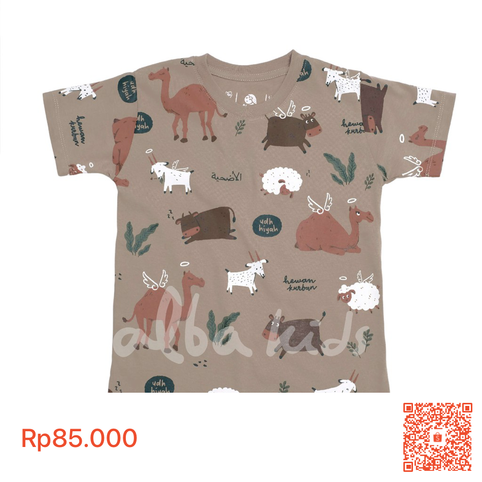 1. Kaos motif hewan qurban Alba Kids