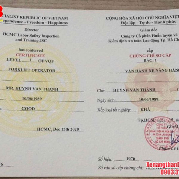 Hướng Dẫn Cách Nhận Biết Bằng Lái Xe Nâng Thật và Giả