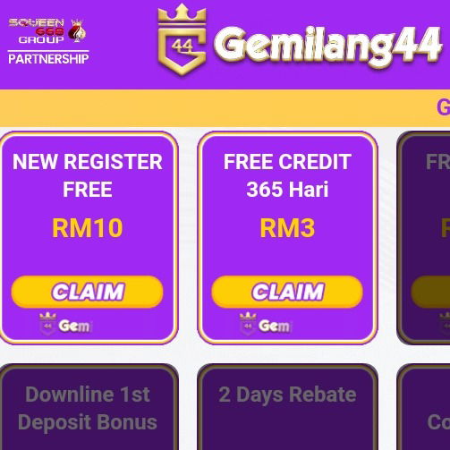 GEMILANG44 | Free Credit Wallet&#xA0;| Free Credit 365 |&#xA0;JudiFree&#xA0;|&#xA0;Claim Free Credit