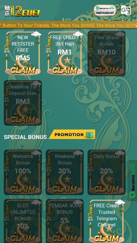 12CUCI | Free Credit | Judi Free&#xA0;Mega BigWin Casino