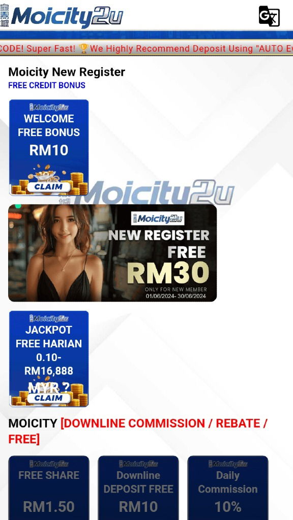 Moicity2u Free Rm30🎁✅