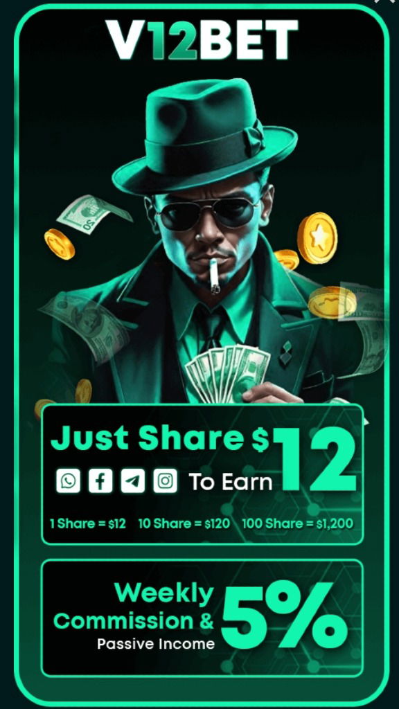 ✨Trusted✅ V12Bet Free Rm12 Referrals Share🎁