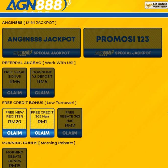 ANGIN888  🔥 Free New Register RM 20 & MORNING REBATE BONUS  🔥