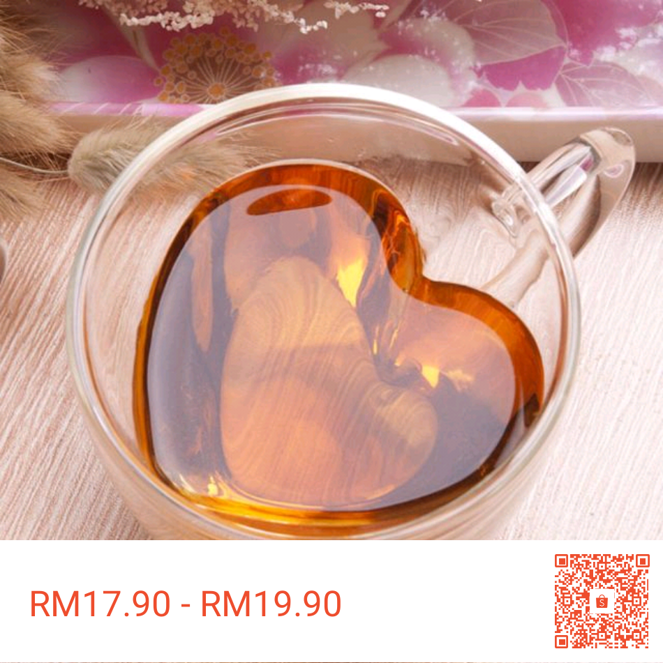 Heart shaped glass cup