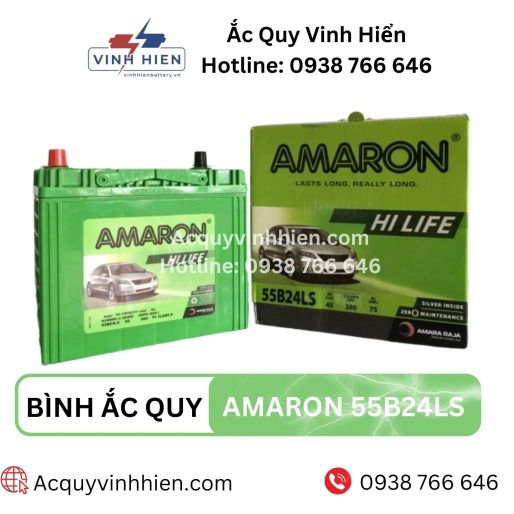 Bình ắc quy Amaron 55B24LS 12V 45AH
