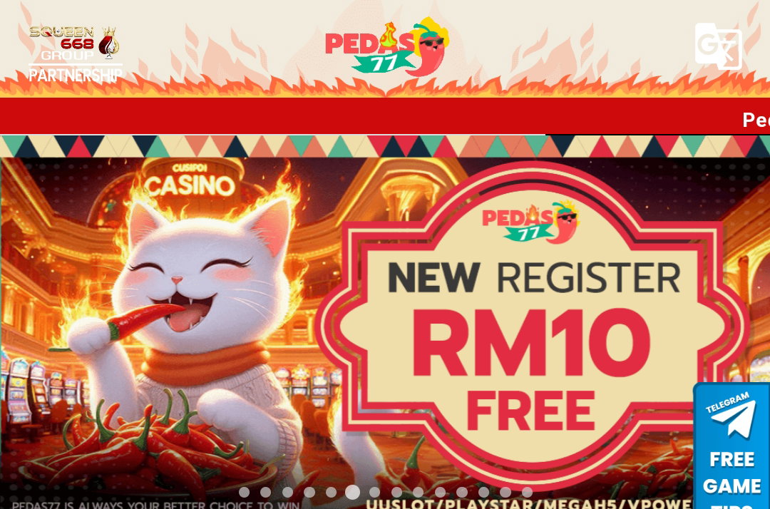 Pedas77 | Free Credit New Register RM10 | 365 Days Free Credit RM3 | Trusted