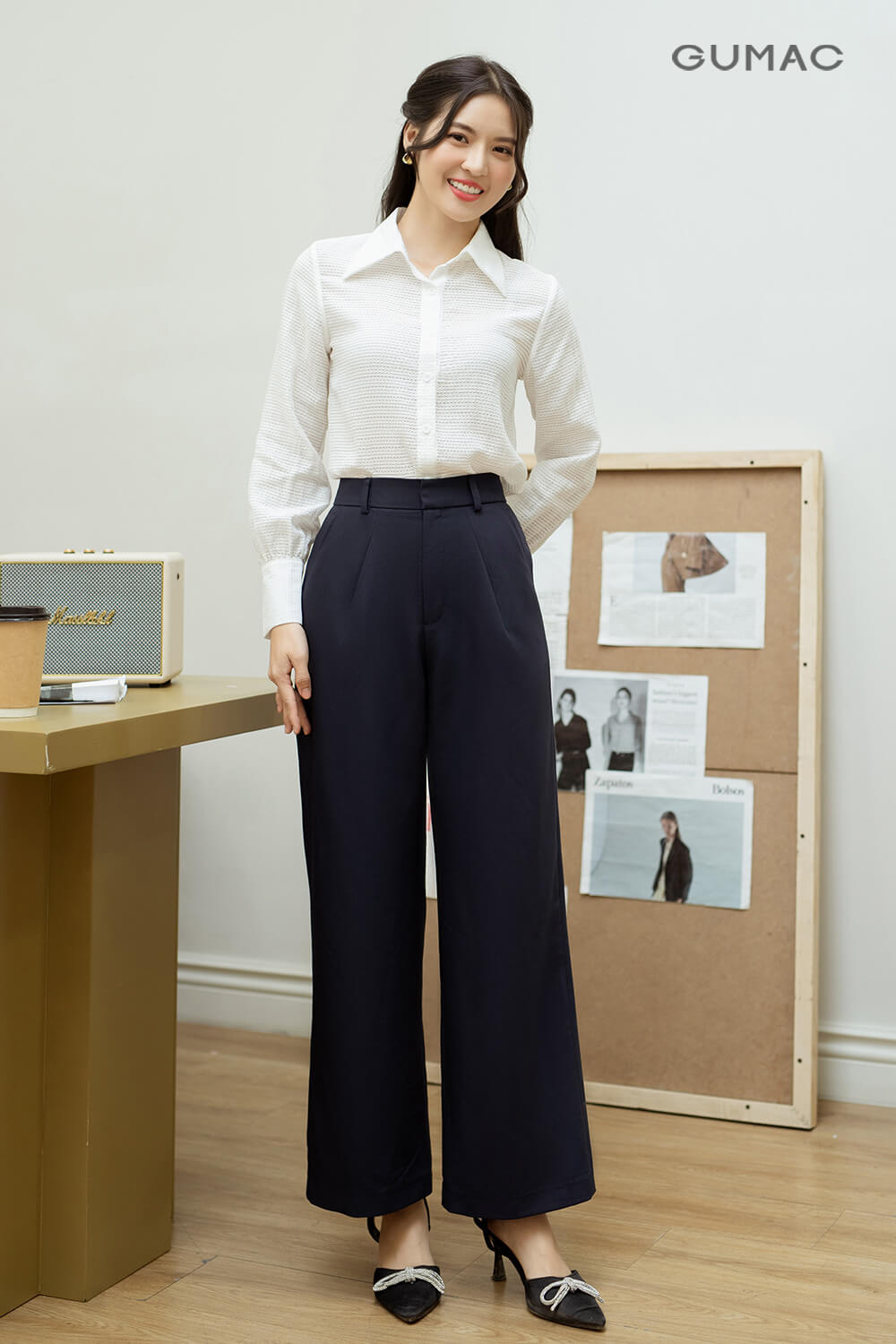 Quần tây ống rộng, thanh lịch, thời trang.