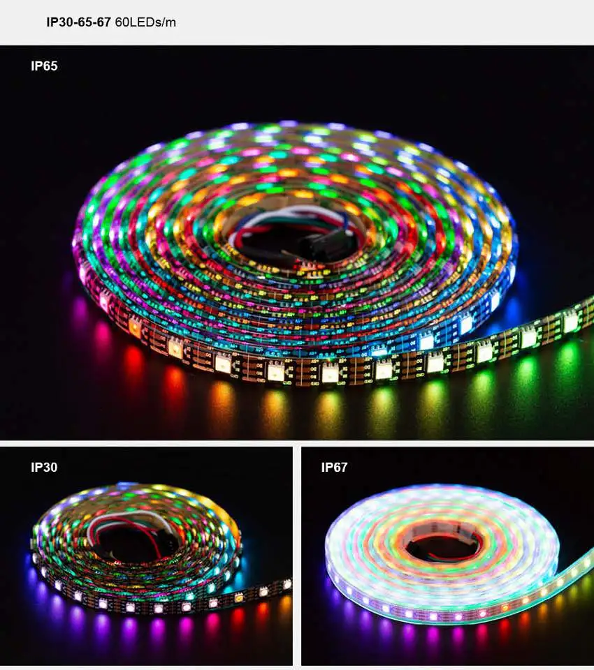 Fabricante de tiras de luces led de píxel rgb rgbw con control individual de China