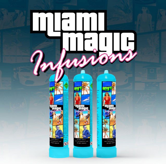 Miami Magic Infusions 580g N2O Cannister Tank | Nitrous Oxide Tank