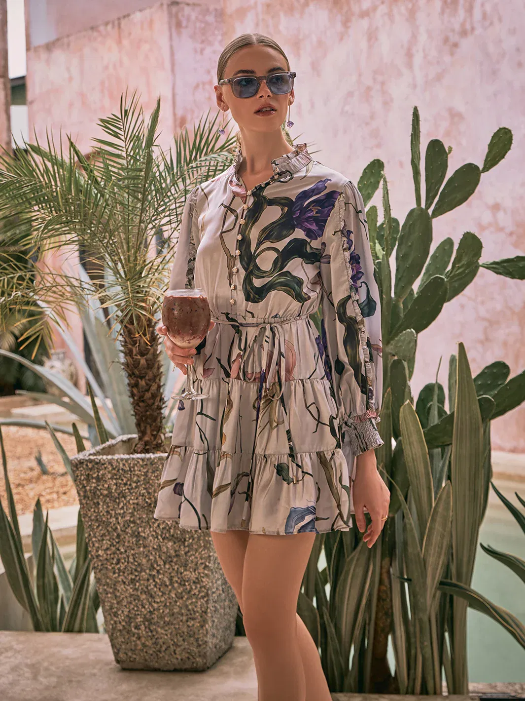 Queen B Short Floral Print Dress